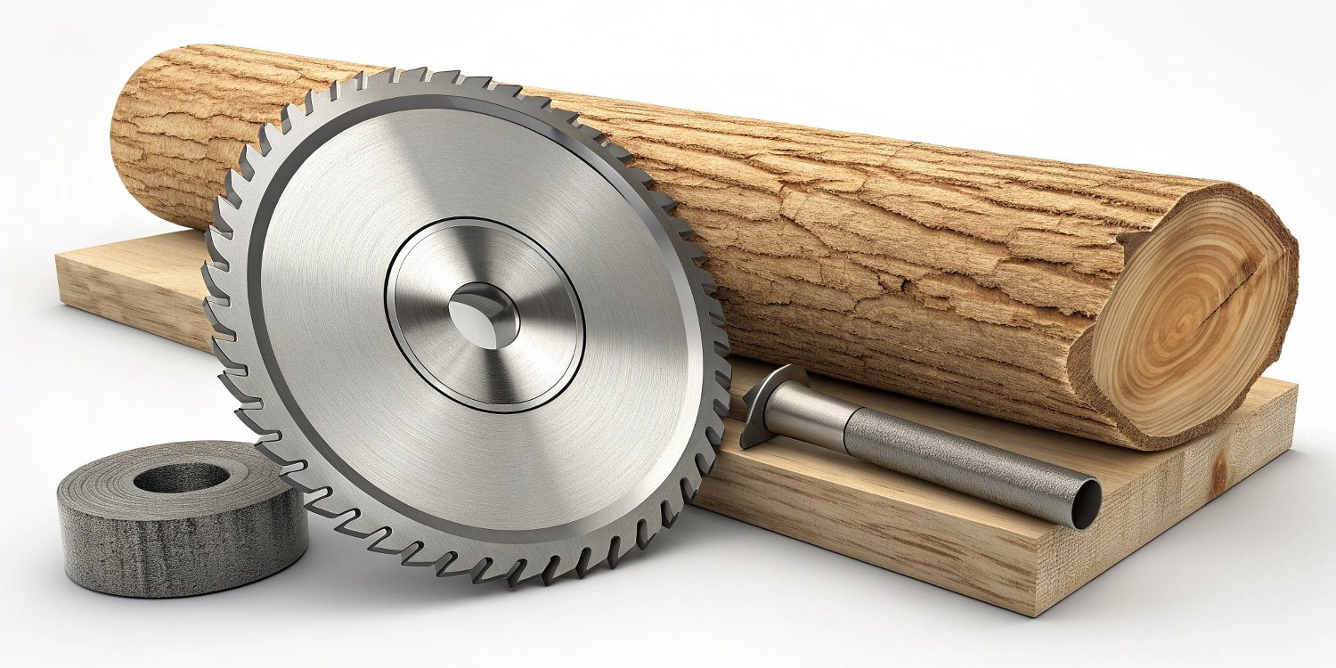 A close-up, cross-section animation showing wood fibers clogging the pores of a grinding wheel, contrasted with metal chips flowing away freely.