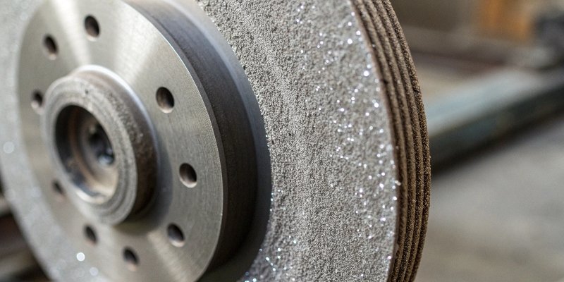 A close-up of a high-quality grinding wheel showing its texture.