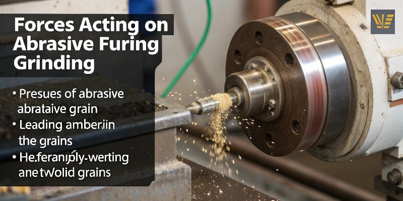 a diagram showing forces acting on an abrasive grain during grinding
