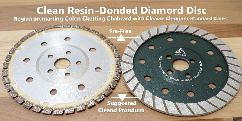 A comparison shot showing a clean resin-bonded diamond disc next to a clogged standard disc.