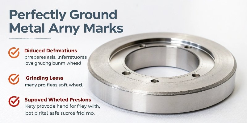 A perfectly ground metal part without any burn marks