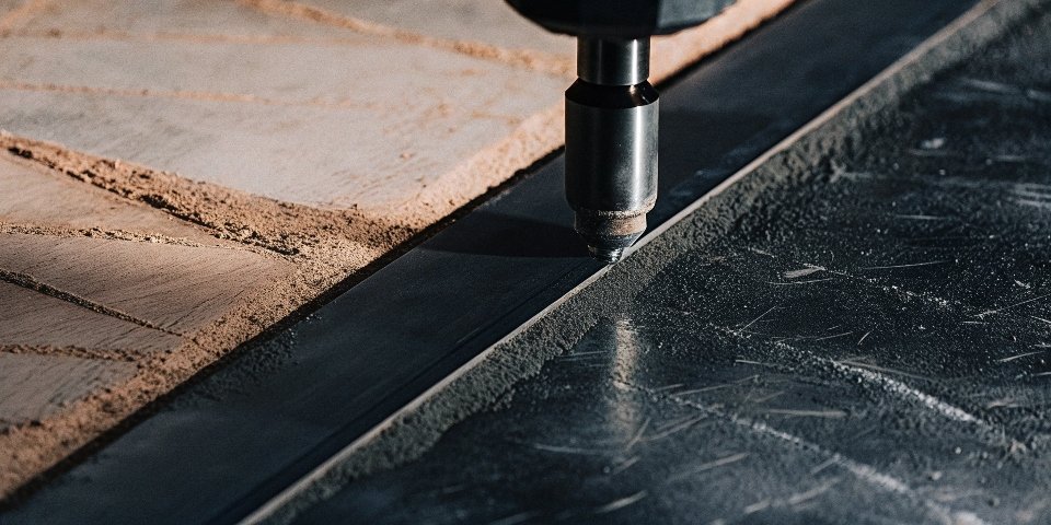 A detailed close-up showing the rough surface from milling versus the smooth, mirror-like surface from grinding