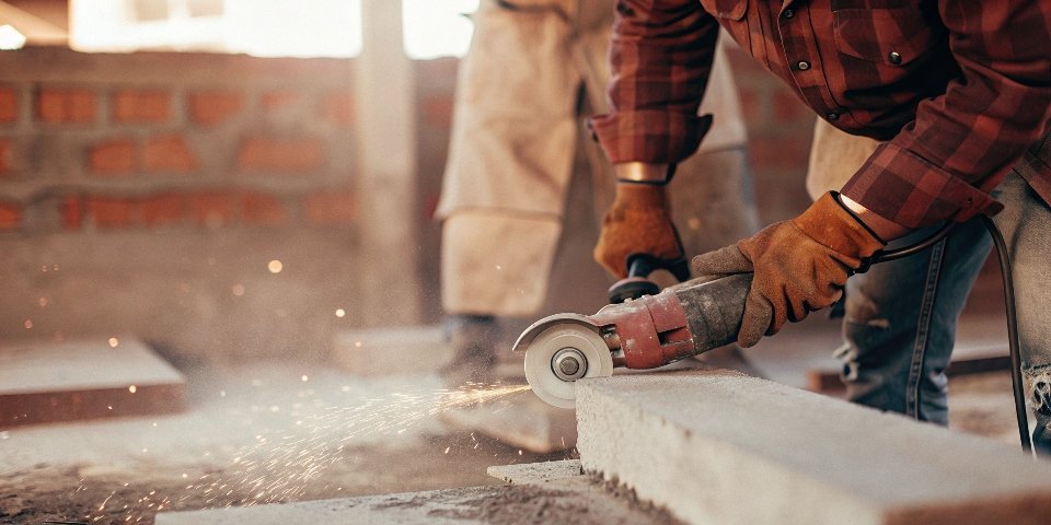 Side-by-side comparison of a small 4.5-inch angle grinder and a larger 9-inch angle grinder.