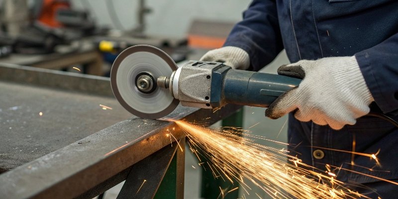 A proper abrasive cutting disc being fitted onto an angle grinder