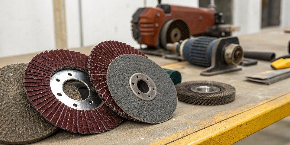 An industrial worker using a grinding wheel on a metal part
