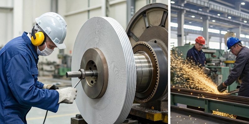 An illustration showing the various industries that use CBN grinding wheels like automotive, aerospace, and tool & die manufacturing