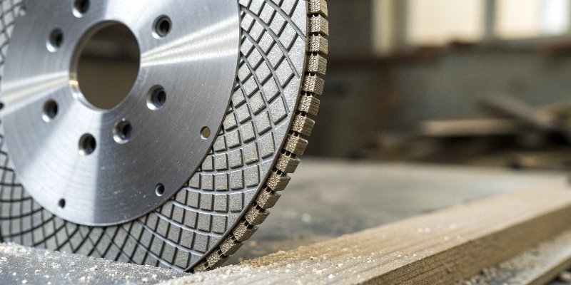 Close-up of a diamond cutting disc designed for metal cutting